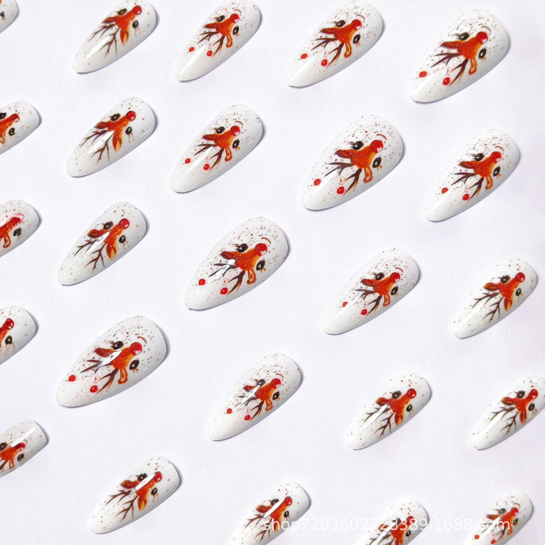 3D Reindeer-Themed Nail Art Kalsten