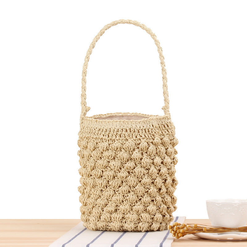 Hand-knotted bucket bag with textured surface Kalsten