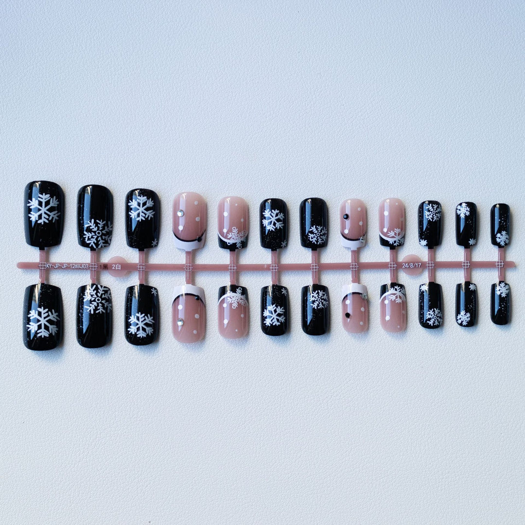 Snowflake-Inspired Acrylic Nail Art Set