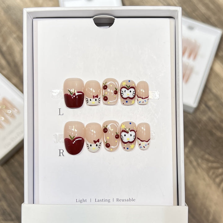 Artistic Character-Themed Press-On Nail Art Set Kalsten
