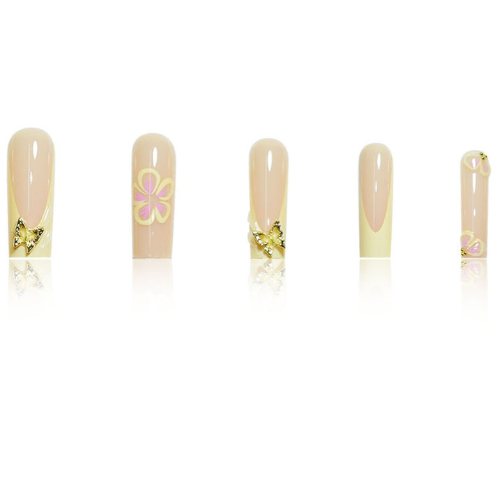Artistic Floral Acrylic Press-On Nail Extensions Kalsten