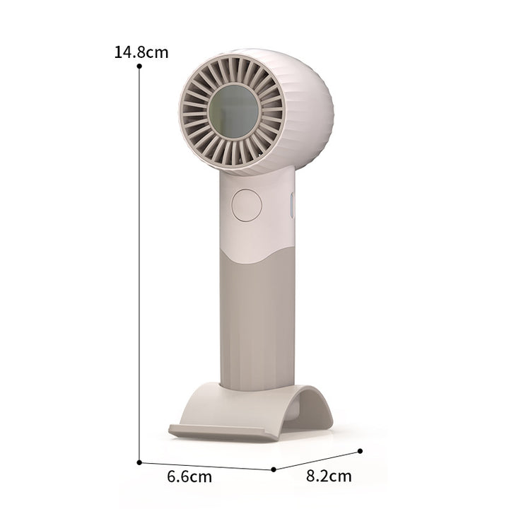 Women's Portable Hand Fan with Integrated Mirror and Stand Kalsten