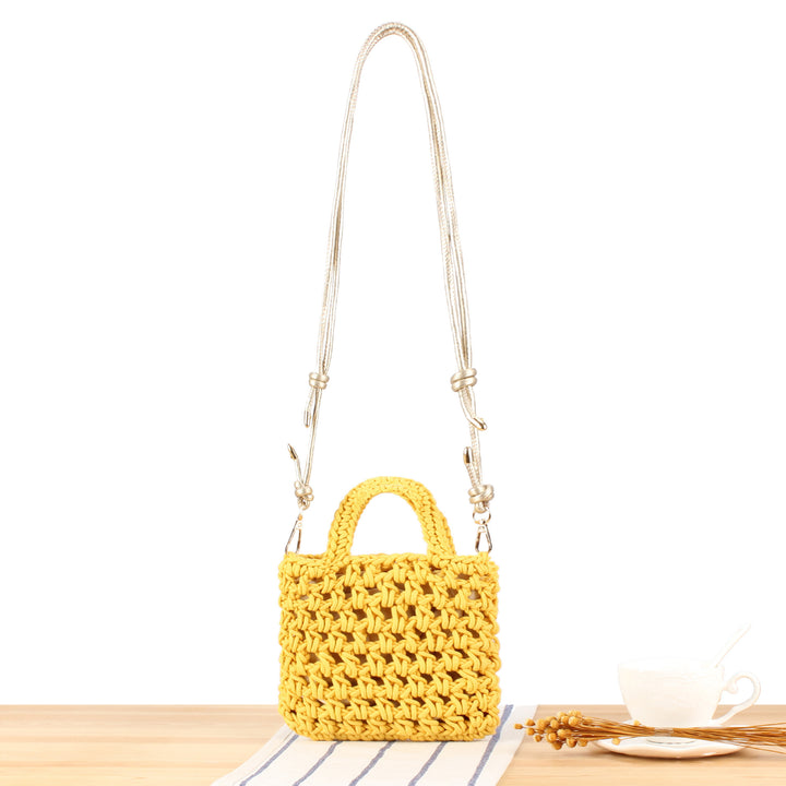 Handbag Made of Handmade Macrame with Adjustable Shoulder Strap Kalsten