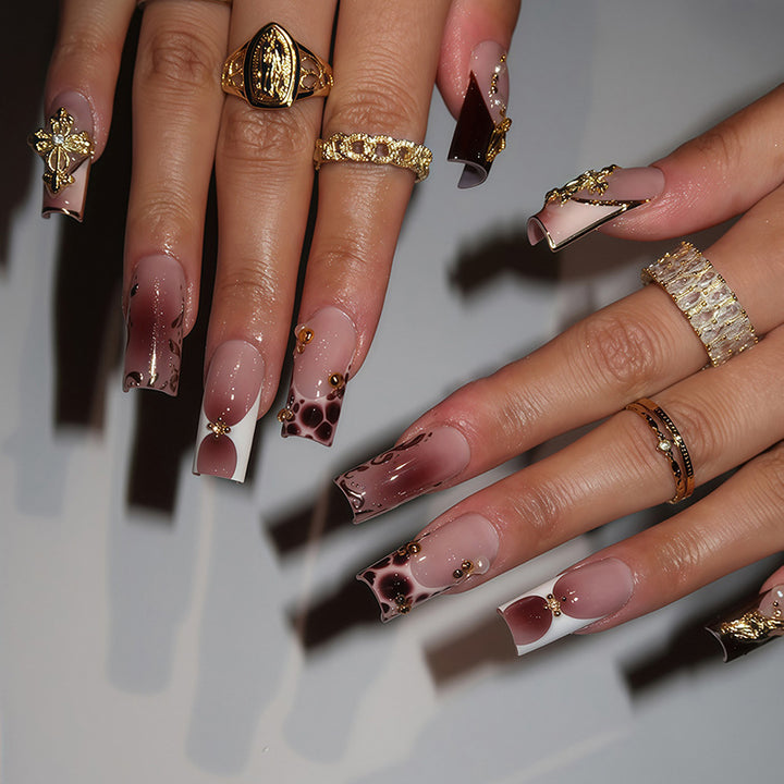 Acrylic nail set with glamorous design Kalsten