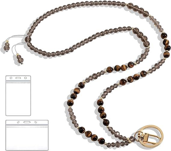 Beaded Lanyard with Retractable ID Holder Kalsten