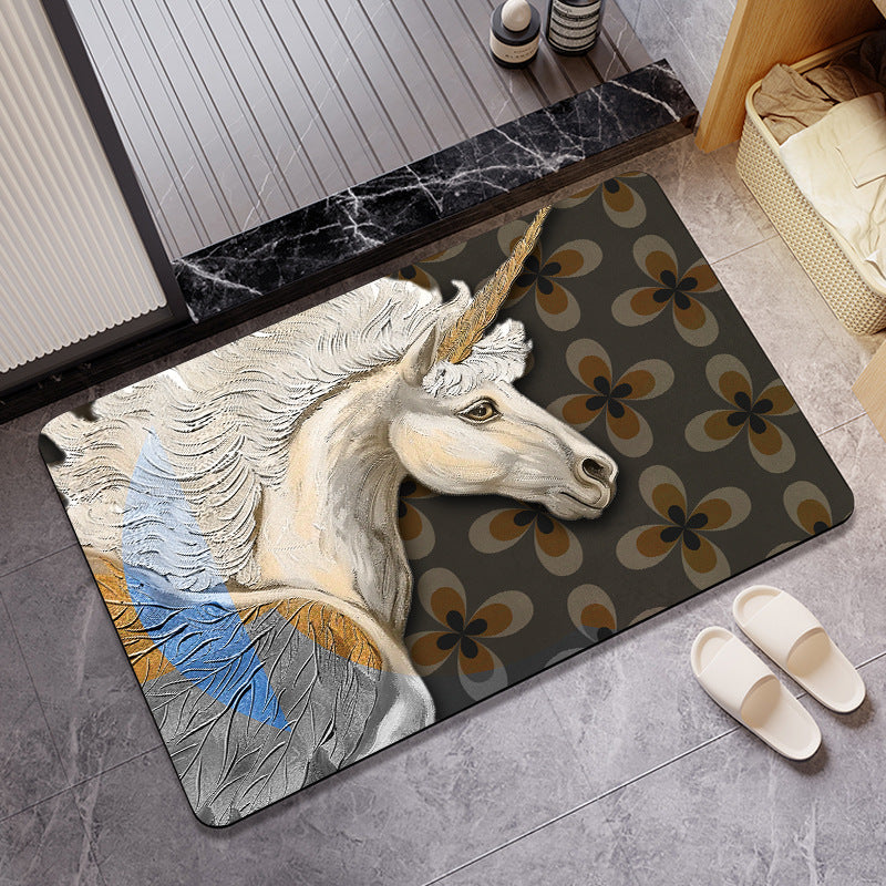 Artistic Horse-Themed Bath Mat Kalsten 1788245763
