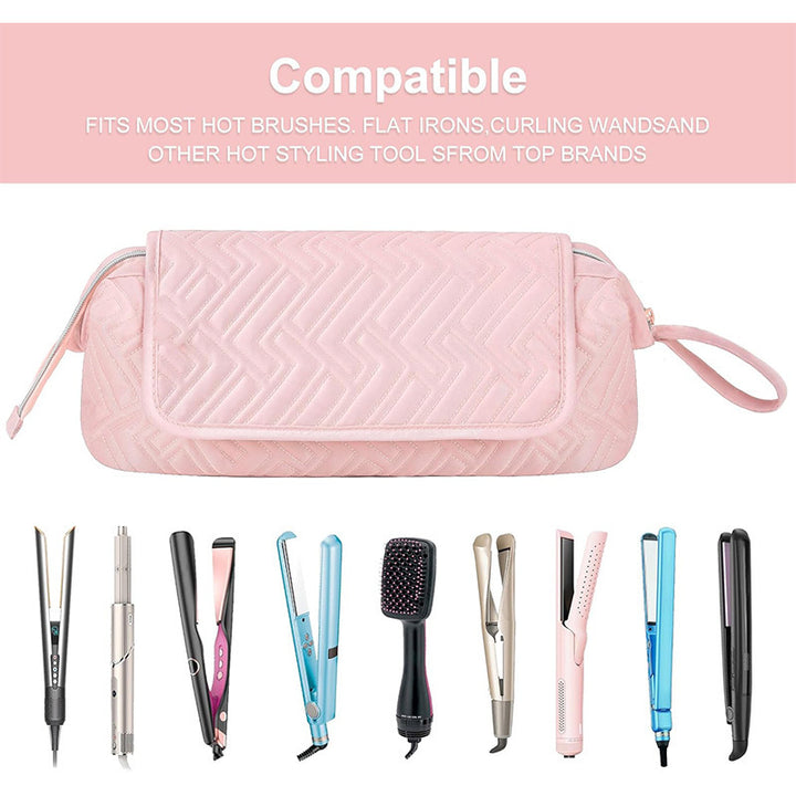 Cosmetic organizer bag with pre-made space for styling tools Kalsten