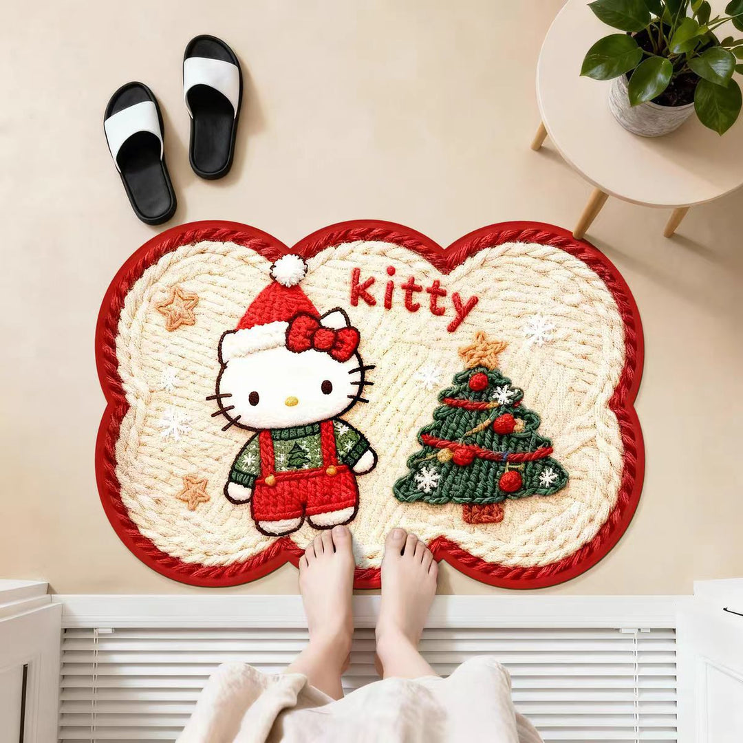 Embroidered Pumpkin-Themed Area Rug