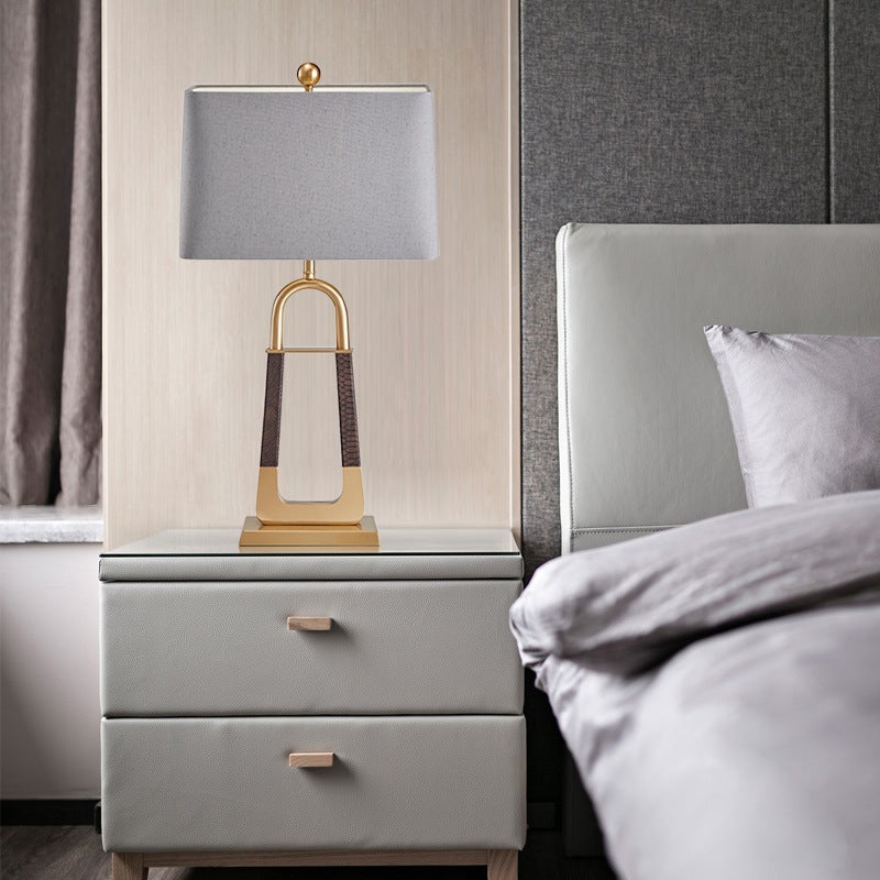 Decorative Table Lamp with Modern Geometric Base