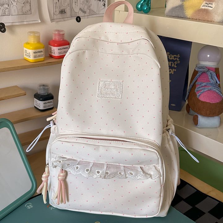Decorative Polka Dot School Backpack Kalsten