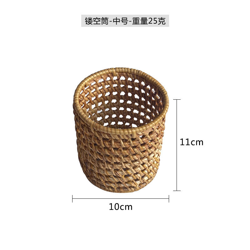 Women's cowhide storage container made of handwoven natural material Kalsten