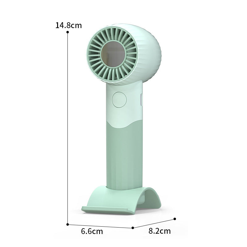 Women's Portable Hand Fan with Integrated Mirror and Stand Kalsten