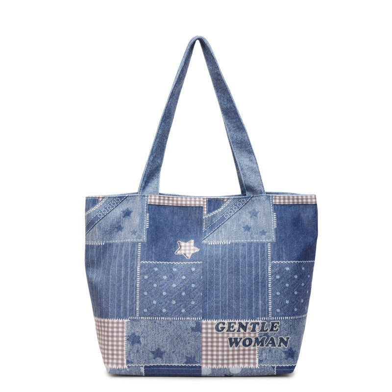 Chic Denim Patchrk Tote Bag Kalsten