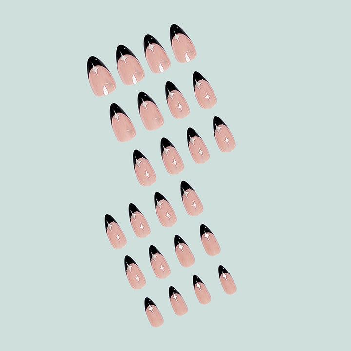 Elegant stiletto artificial nails with glitter accents Kalsten