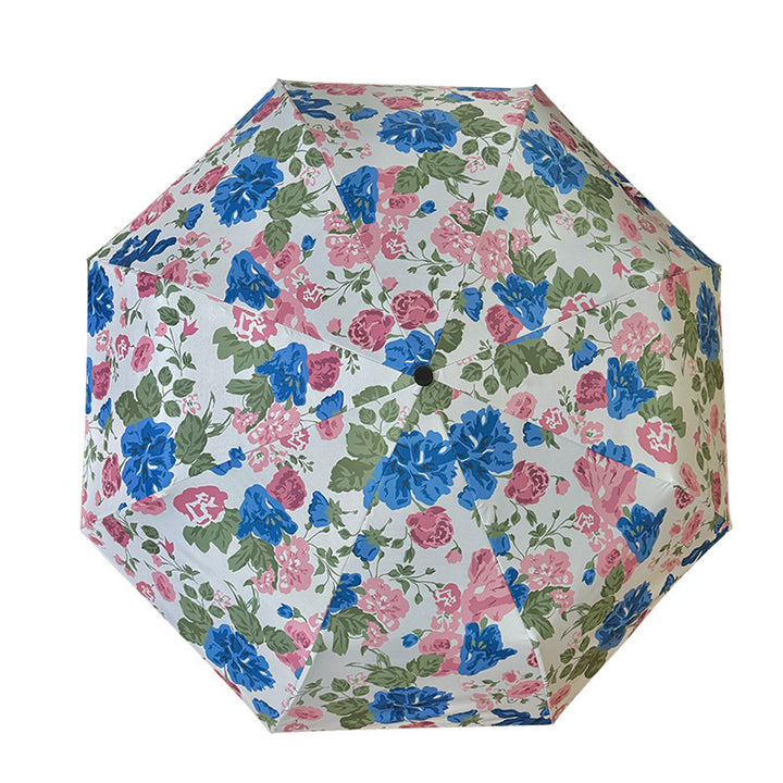 Women's Folding Umbrella with High-Quality Floral Design Kalsten
