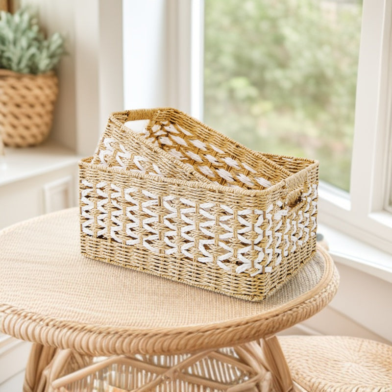 Decorative basket made of natural fiber with elegant design Kalsten