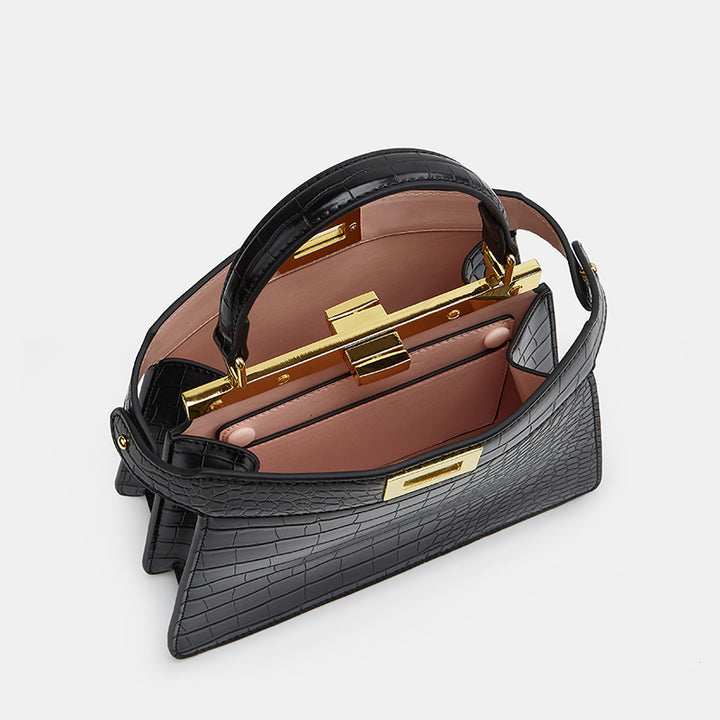 Crocodile Effect Structured Handbag