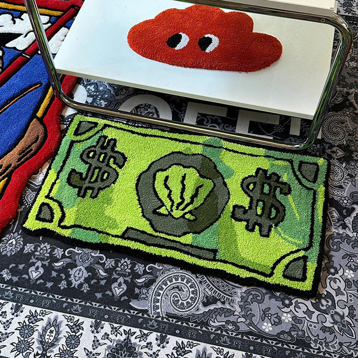 Money-Themed Plush Floor Mat