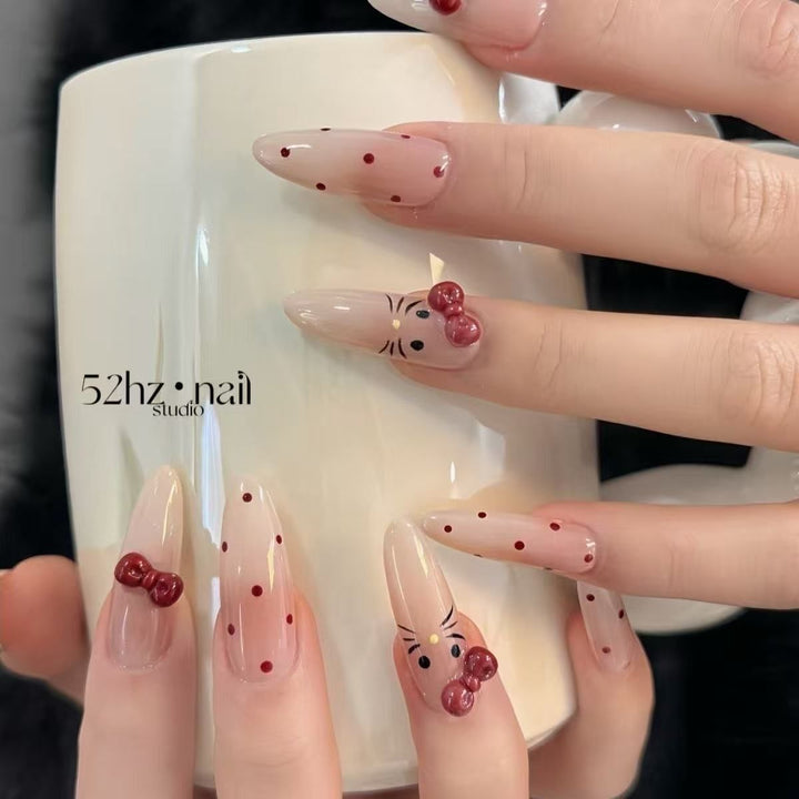 Artistic Heart Pattern Nail Art Extensions Kalsten