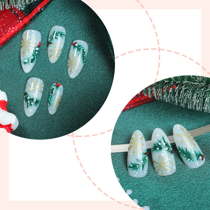 Artificial nail set with festive winter design Kalsten