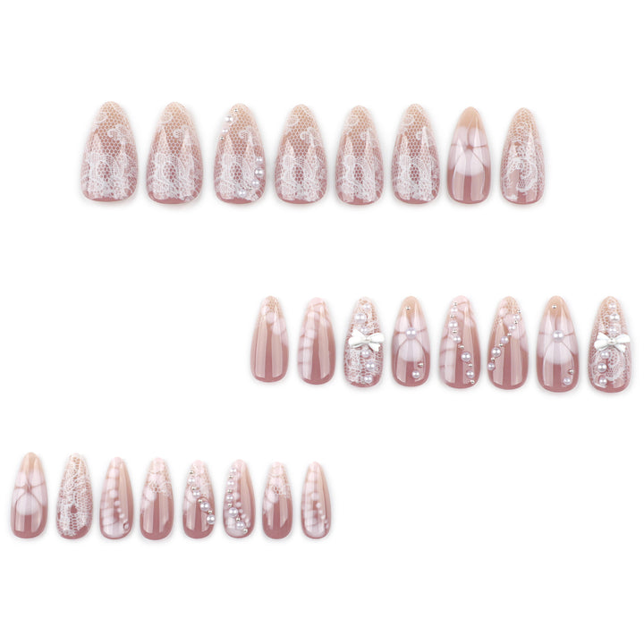 Artful Nail Extensions with Delicate Accents Kalsten