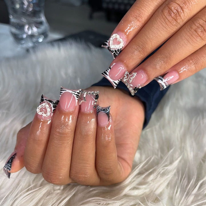 Glamorous Rhinestone Accent Nail Extensions Kalsten