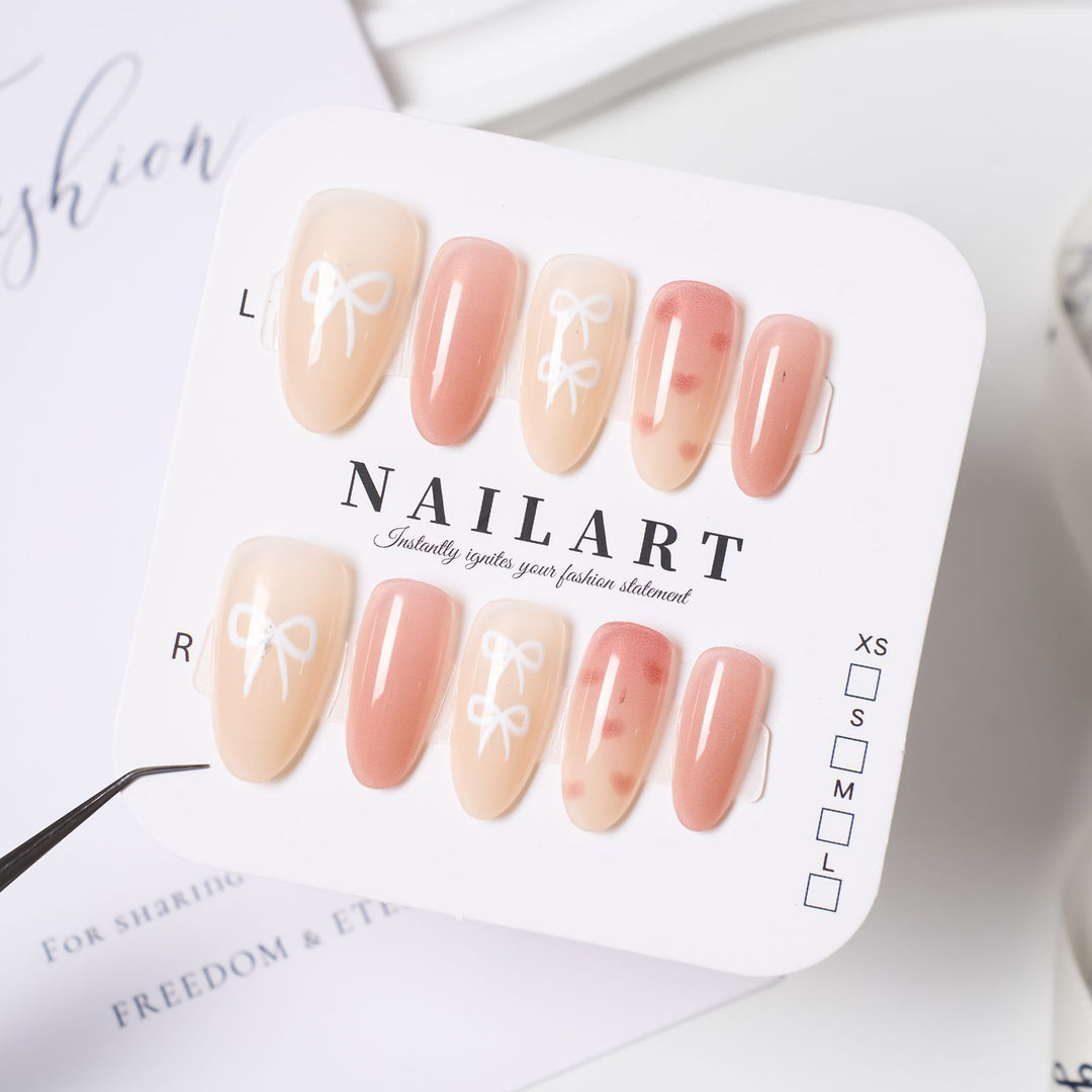 Artistic Press-On Nail Set with Cute Character Designs Kalsten
