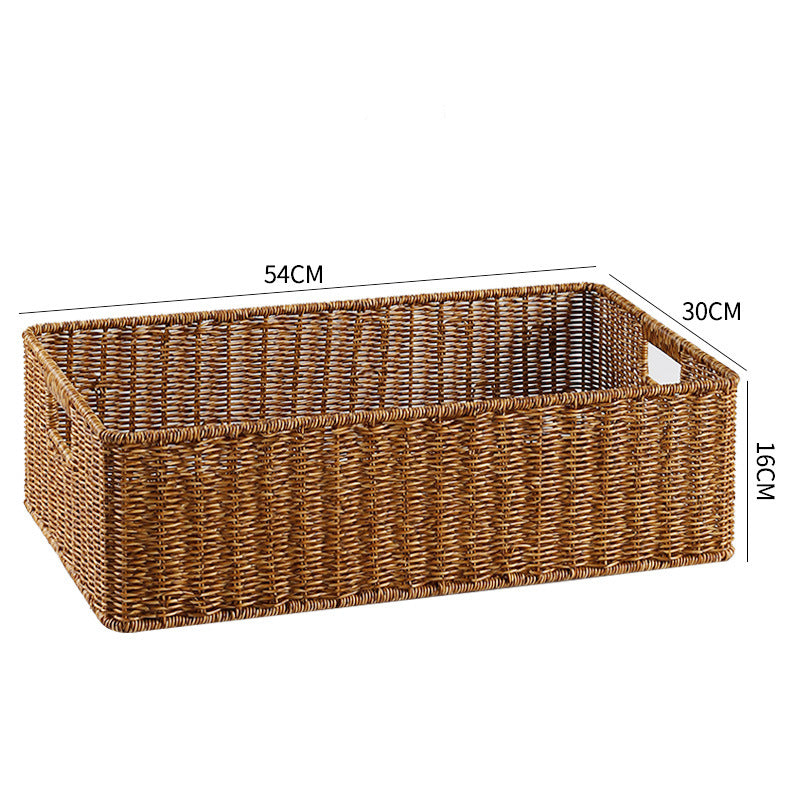 Handwoven Storage Basket with Cutout Handles Kalsten