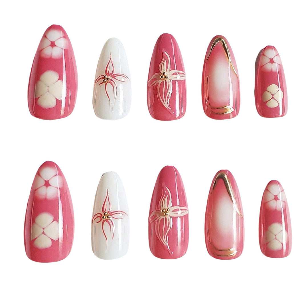 Artistic Floral Press-On Nail Design Kalsten