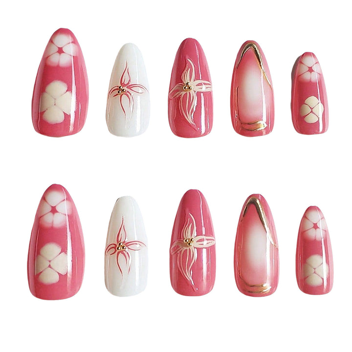 Artistic Floral Press-On Nail Design Kalsten