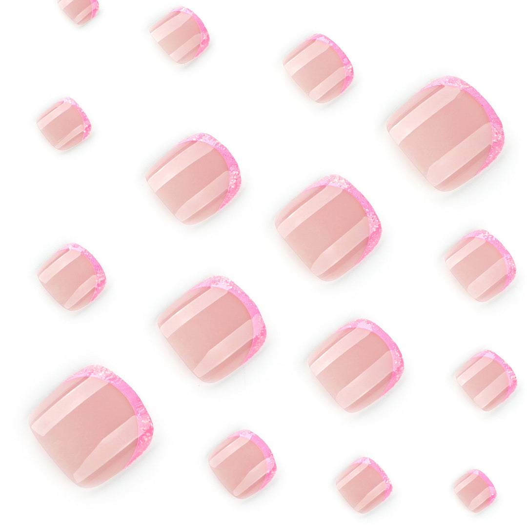 Artistic toenail art with glittering fringe Kalsten