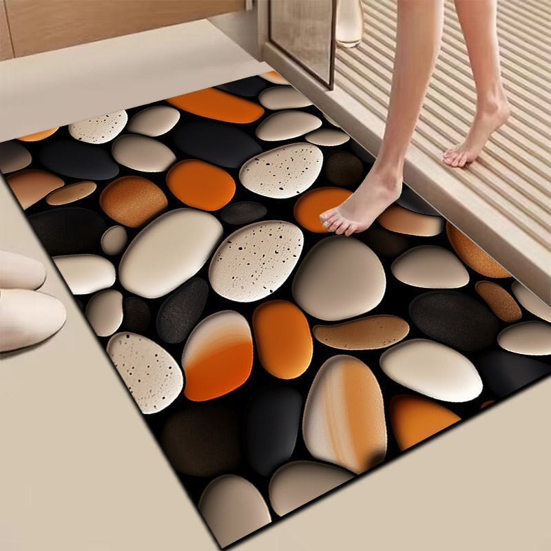 Textured Stone Print Area Mat Kalsten