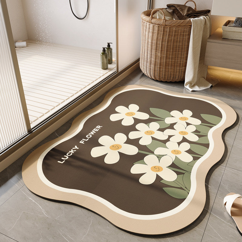 Decorative Floral Bath Mat Kalsten