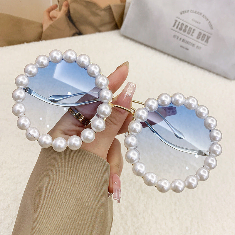 Women elegant oversized sunglasses with stylish transparent frame Kalsten