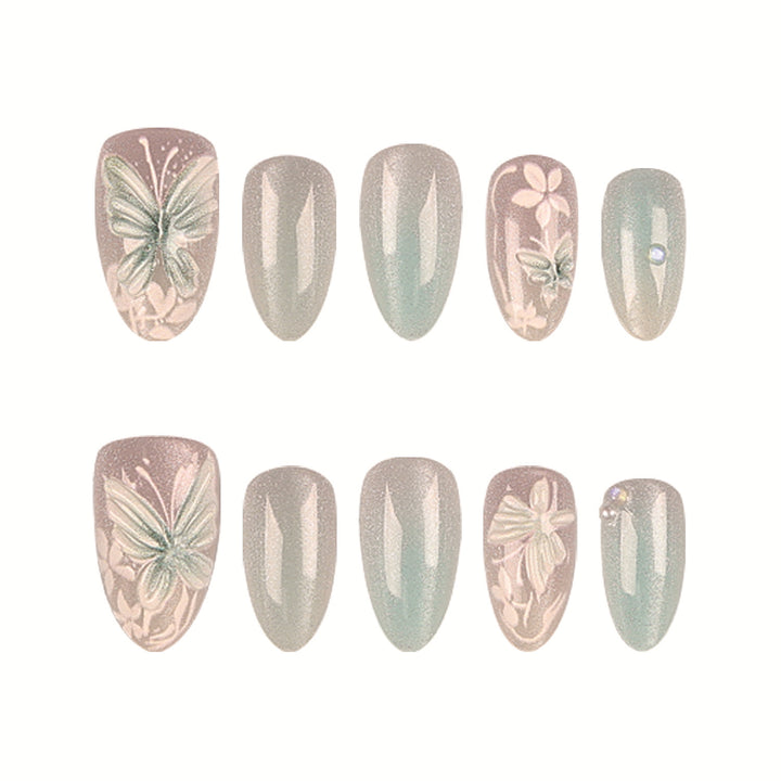 Artistic Butterfly Nail Tips