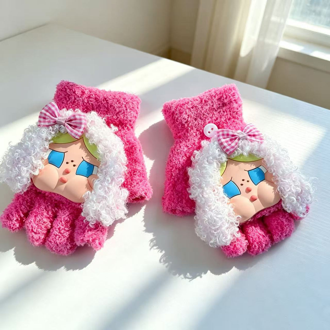 Cute Cartoon Character Fingerless Gloves Kalsten