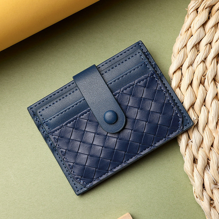 Braided Leather Card Holder Wallet Kalsten