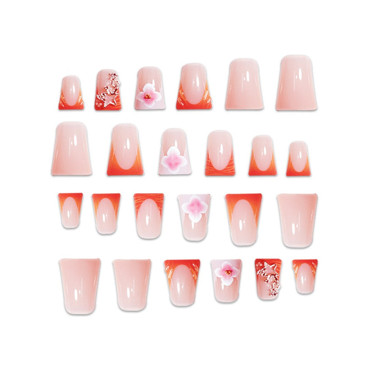 Floral Accent Press-On Nail Set Kalsten