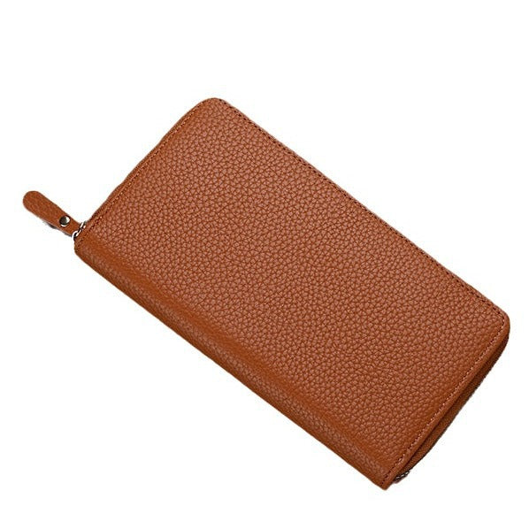 Textured Leather Zip-Around Wallet Kalsten