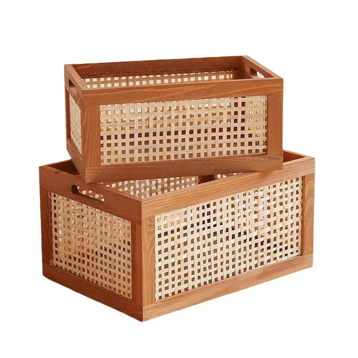 Natural Wooden Storage Bins Kalsten