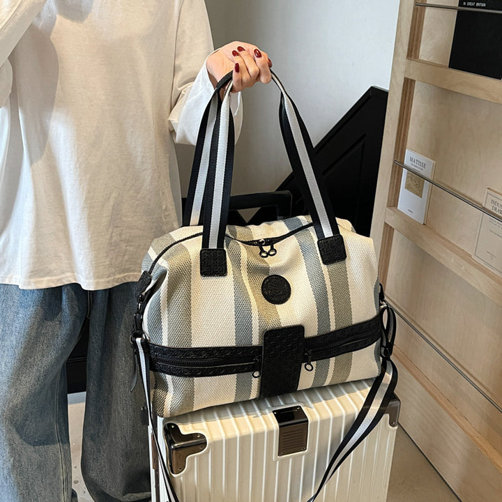 Stylish Striped Weekend Duffel Bag Kalsten