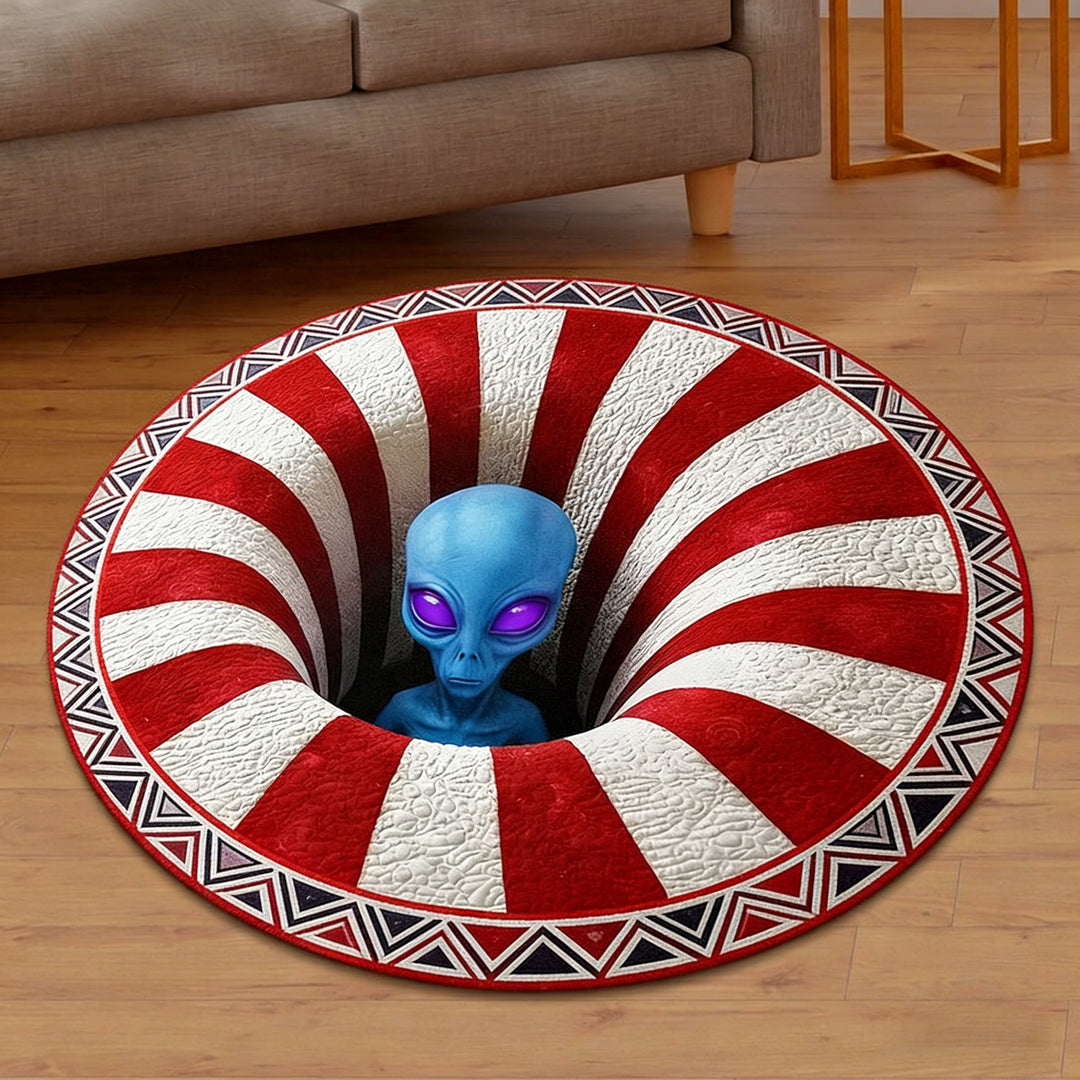 Alien-Themed 3D Illusion Area Rug