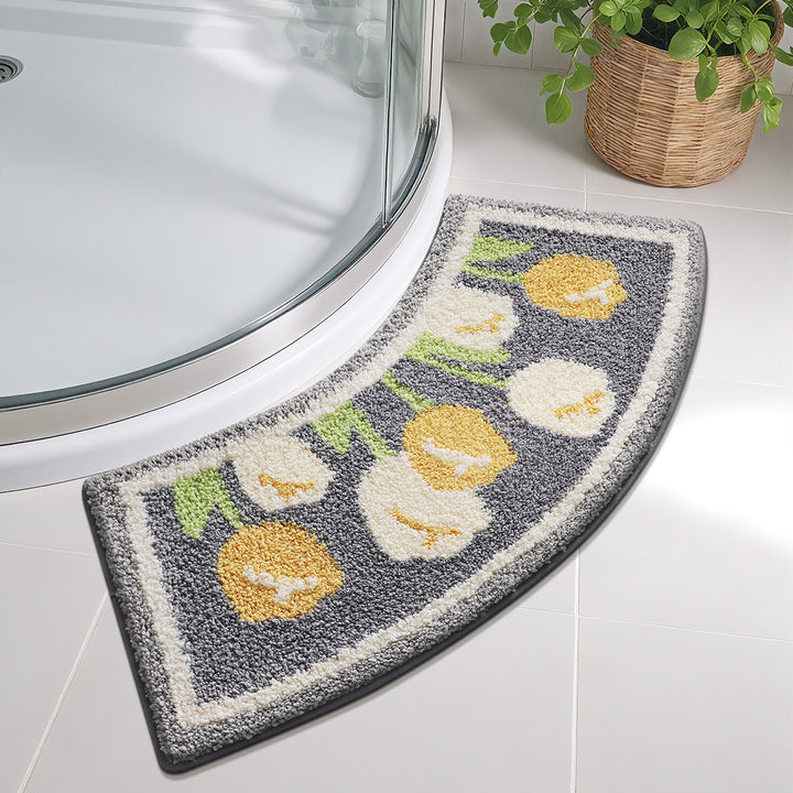 Floral Patterned Bathroom Shower Rug