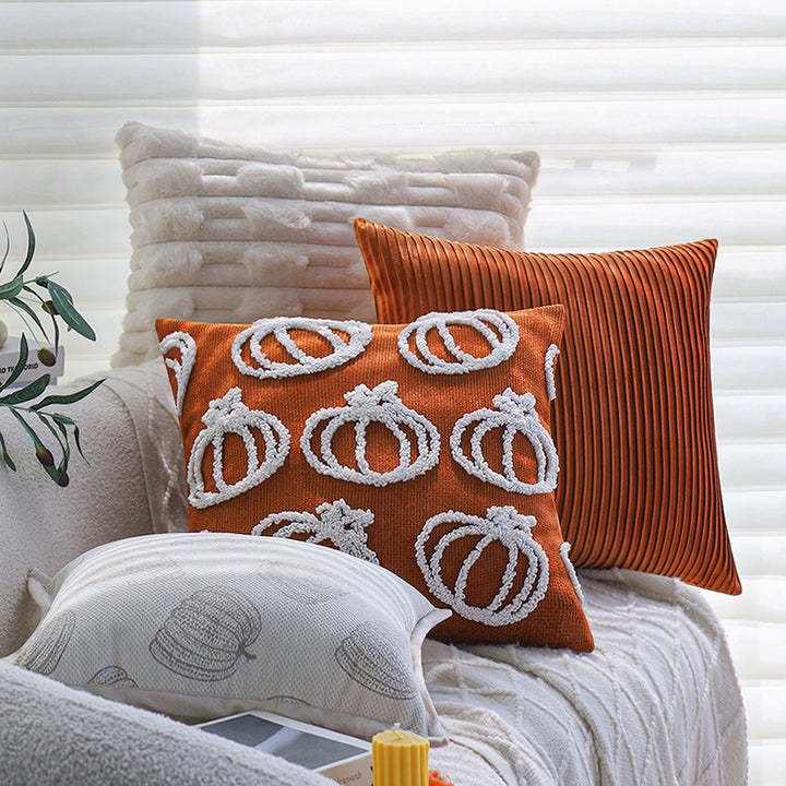 Fluffy rectangular pillowcase with plush relief and concealed zipper Kalsten