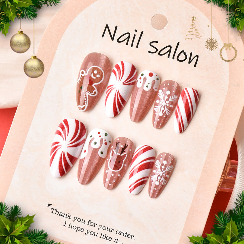 Festive Holiday-Themed Press-On Nail Art Collection