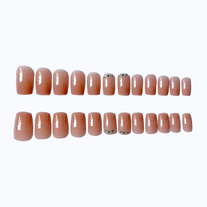 Elegant Acrylic Nail Art Kit with Rhinestone Accents