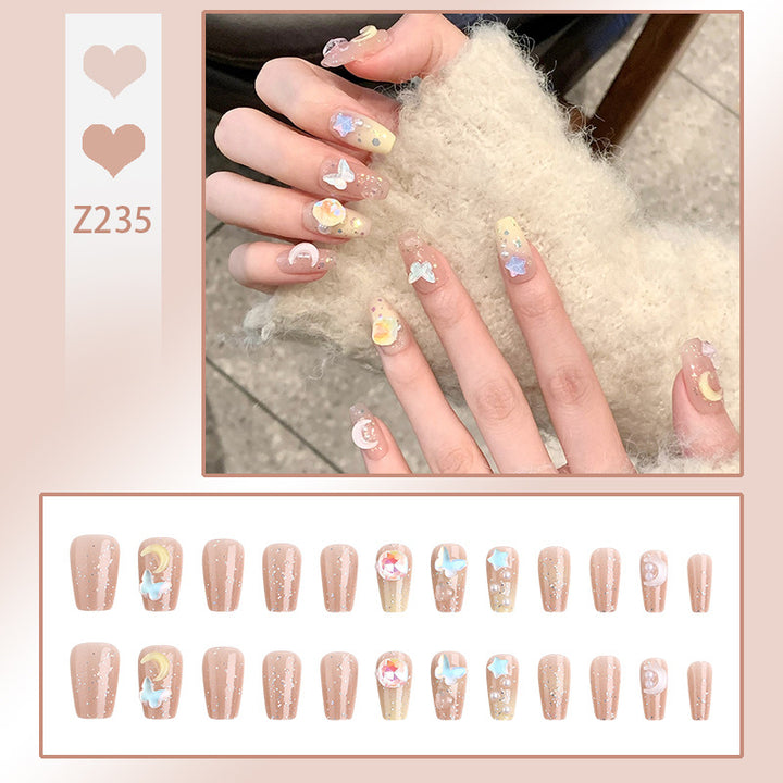 Elegant Rhinestone-Embellished Press-On Nails