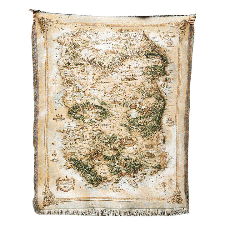Vintage Map Throw Blanket
