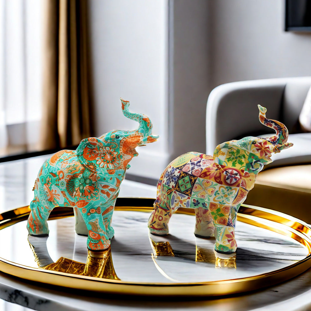 Colorful Elephants Figurine Kalsten