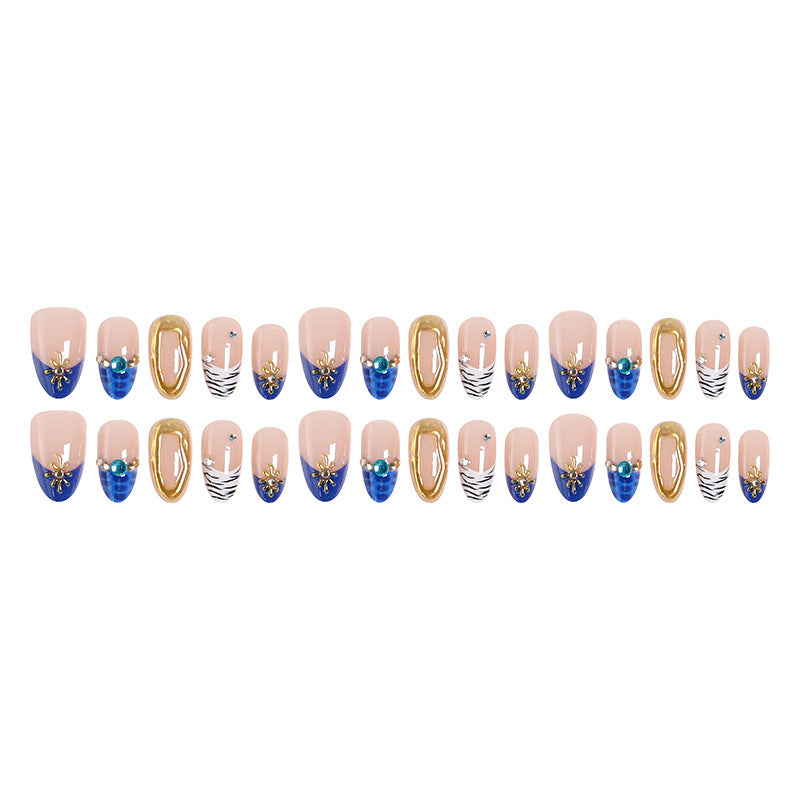 Acrylic nail set with elegant flower and glitter design Kalsten